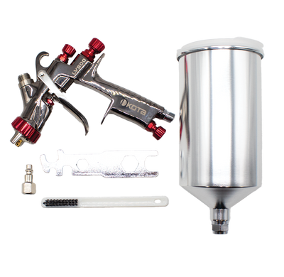 KOTA Paint Spray Gun Kit LVLP 1.3mm or 1.4mm Nozzle with Aluminum Cup