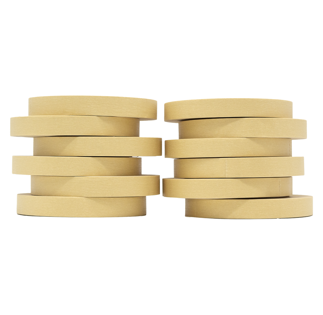 928 Automotive Refinish Masking Tape Beige Case of 48 Rolls, Size 18 x 55M - Strong Performance Tape