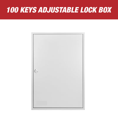 Key Box Wall Mount 100 Position Metal Valet Key Cabinet Lock Box w/ Key Tags