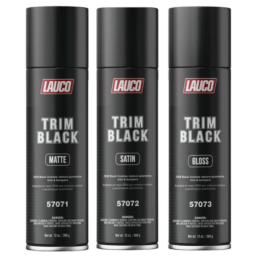 3 Pack Trim Black 13 oz. Automotive Aerosol Spray Paint Can - 3 Aerosol Spray Cans: Trim Satin Black, Trim Matte Black, Trim Gloss Black - Designed for Plastic, Aluminum, Steel and Stainless Steel - National Supply Company