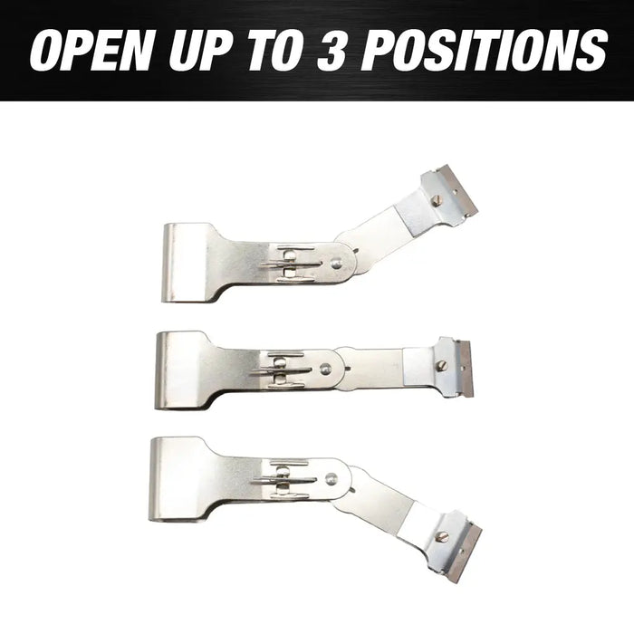 3-Way Position Adjustable Scraper Tool 8”, Sticker Adhesive Remover (Included 1 box of 100pcs Blades Refill) - National Supply Company