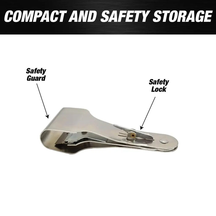 3-Way Position Adjustable Scraper Tool 8”, Sticker Adhesive Remover (Included 1 box of 100pcs Blades Refill) - National Supply Company