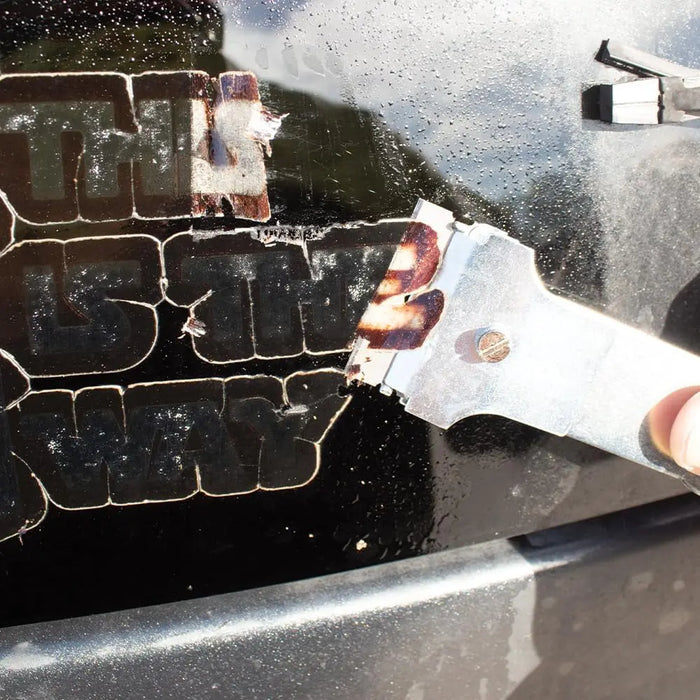 3-Way Position Adjustable Scraper Tool 8”, Sticker Adhesive Remover (Included 1 box of 100pcs Blades Refill) - National Supply Company