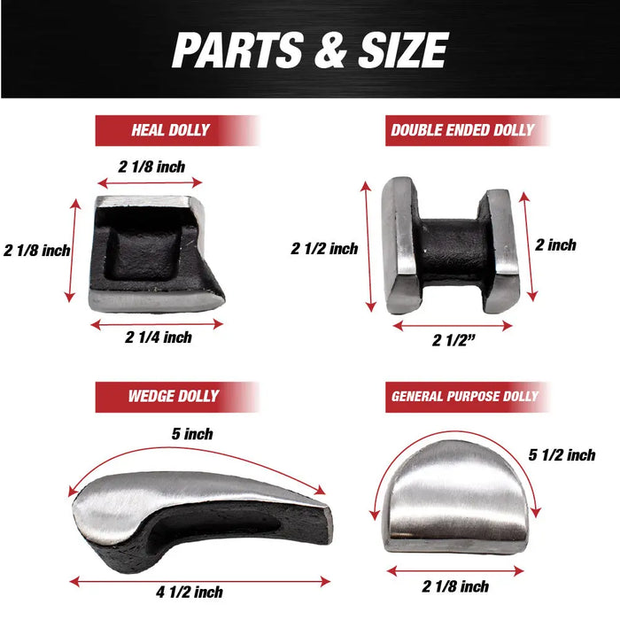 7pcs Cast Iron Auto Body Repair Tools Panel Beating Set Fender Tool Kit Hammer Dolly Dent Bender - National Supply Company