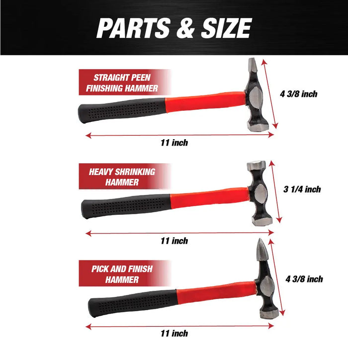 7pcs Cast Iron Auto Body Repair Tools Panel Beating Set Fender Tool Kit Hammer Dolly Dent Bender - National Supply Company