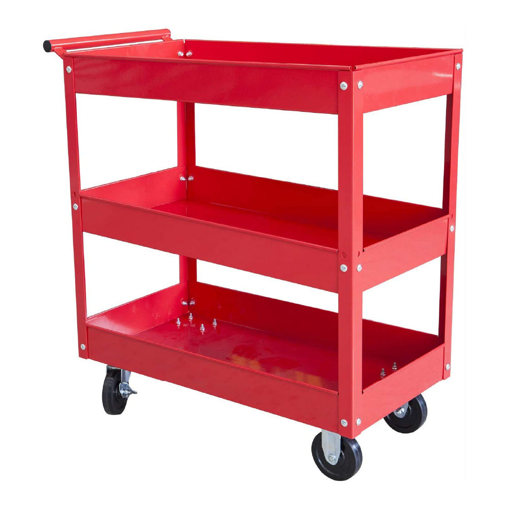 3 Shelf Tier Service (Commercial/Residential) Utility Cart, Heavy Duty tool car with Lockable Wheels and 450 Lbs Load Capacity