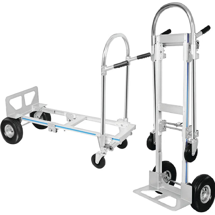 Aluminum Hand Truck and Dolly, 2 in 1 Design 550 Lbs Capacity, Industrial Collapsible Cart - National Supply Company