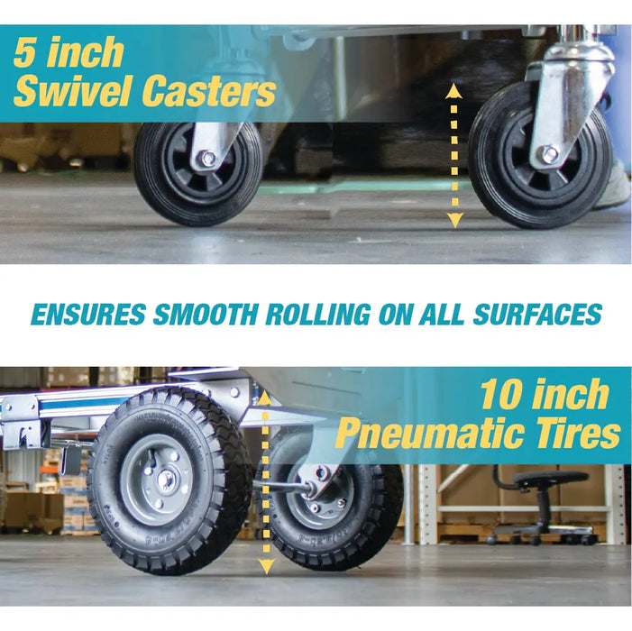 Aluminum Hand Truck and Dolly, 2 in 1 Design 550 Lbs Capacity, Industrial Collapsible Cart - National Supply Company