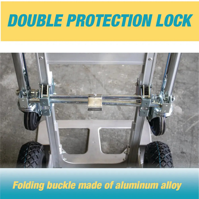 Aluminum Hand Truck and Dolly, 2 in 1 Design 550 Lbs Capacity, Industrial Collapsible Cart - National Supply Company
