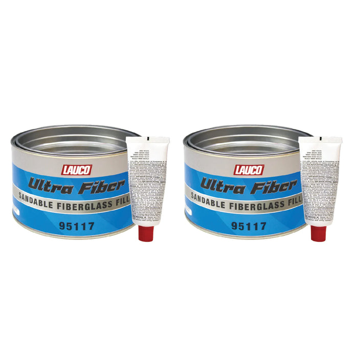 Ultra Fiber Sandable Fiberglass Filler - Bridges Holes, Water Resistant, Lightweight - Ideal for Fiberglass, Steel, Plastics, Base Color of Yellow-Green