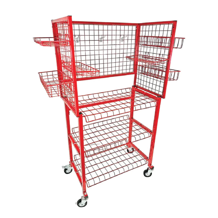 Auto Detailing Cart, Mobile Storage with 3 Shelf Organizer for Detailing Materials, 66 Pounds Load Capacity per Each Shelf - 26504