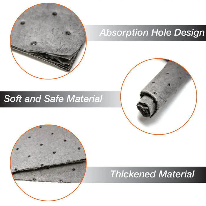 Automotive Universal Absorbent Grey Pads 10inch x 13 inch - Pack of 100 - National Supply Company