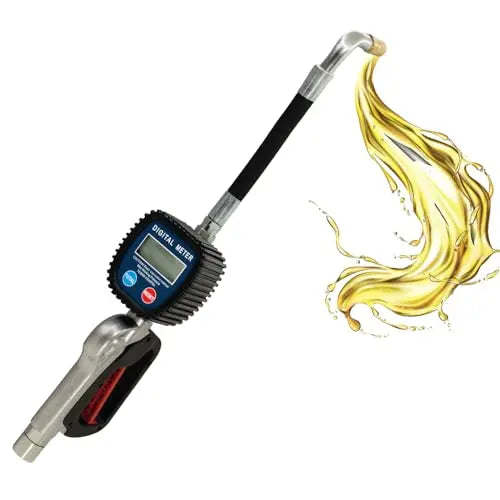 LAUCO Air Operated Oil Gun with Digital Meter – Pneumatic Motor Oil Dispenser for Automotive Use – Heavy Duty 1/2" BSP Oil Nozzle – 70 Bar Engine Oil Transfer Pump – 50 GPM LAUCO