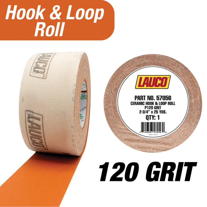 LAUCO Premium Ceramic Grain Sanding Paper, Hook & Loop Sandpaper roll 2.75” x 25 Yard National Supply Company