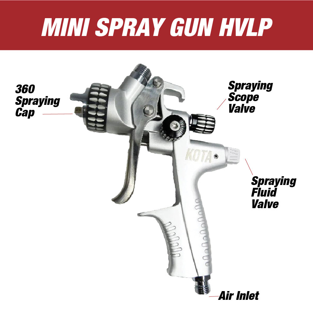 KOTA HVLP Spray Gun Mini Paint with 1.0 MM Nozzle