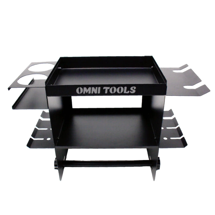 OMNI TOOLS Multi-Function Paper Towel Holder – Heavy-Duty Shop Shelf with Tool Slots & Spray Gun Storage – Steel Organizer Rack for Garage & Auto Body Shops – 22¾" x 15" x 9¼" - (36038) Omni Tools