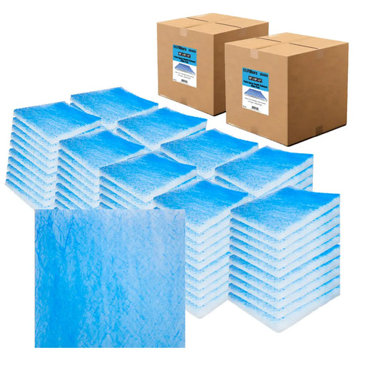 Paint Spray Booth Exhaust Filter Pad 20" x 20" x 2", Box of 100, 18 Gram Fiberglass Paint Arrestors - Captures Traps Overspray Paint Particles in Auto Car Autobody Refinish Booths - National Supply Company