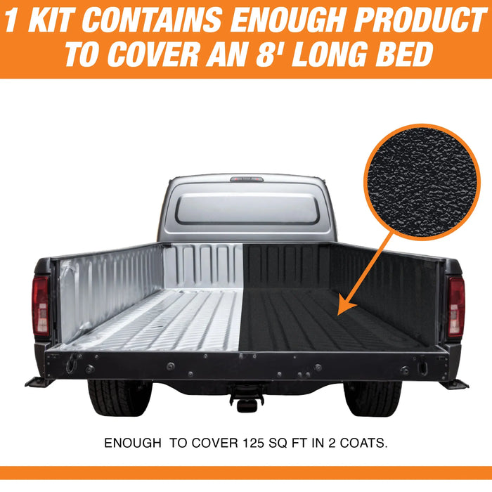 Rintek Black 1 Gallon Urethane Spray-On Truck Bed Liner Kit - 4 Bed Liners, 4 Hardeners and 1 Applicator Spray Gun - Easy 3 to 1 Mix Ratio, Just Mix, Shake and Shoot It - (95096) National Supply Company
