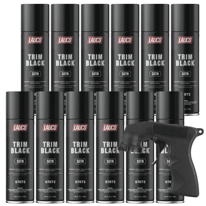 Trim Black Satin 13 oz. Automotive Aerosol Spray Paint Can, Black Spray Paint with Satin Finish - Designed for Plastic, Aluminum, Steel and Stainless Steel - National Supply Company