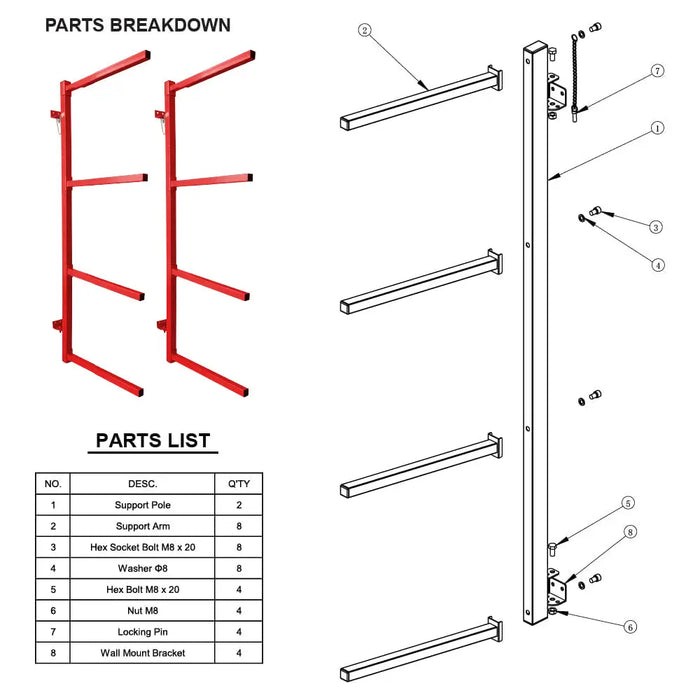 Wall Mounting Bumper Stand National Supply Company