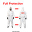 LAUCO White Polyester Reusable & Washable Paint Coverall Spray Suit With Hood
