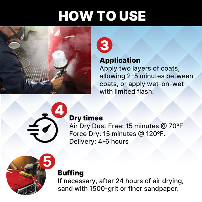 FinishX Automotive Refinishing Ultimate Clear Coat (FC1000 - 1 Gallon) 4:1 Kit with Slow Activator/Hardener (FH1030 - 1 quart)