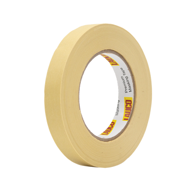 LAUCO 928 Automotive Refinish Masking Tape Beige Case of 36 Rolls, Size 24 x 55M - Strong Performance Tape