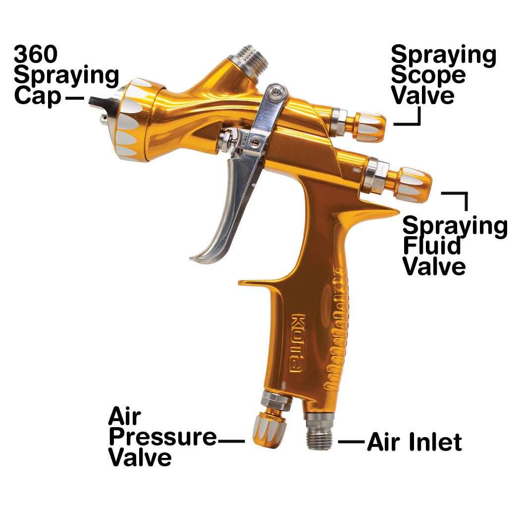 KOTA GOLD EDITION HVLP SPRAY GUN PAINT WITH 1.3 MM NOZZLE (W/O CUP)