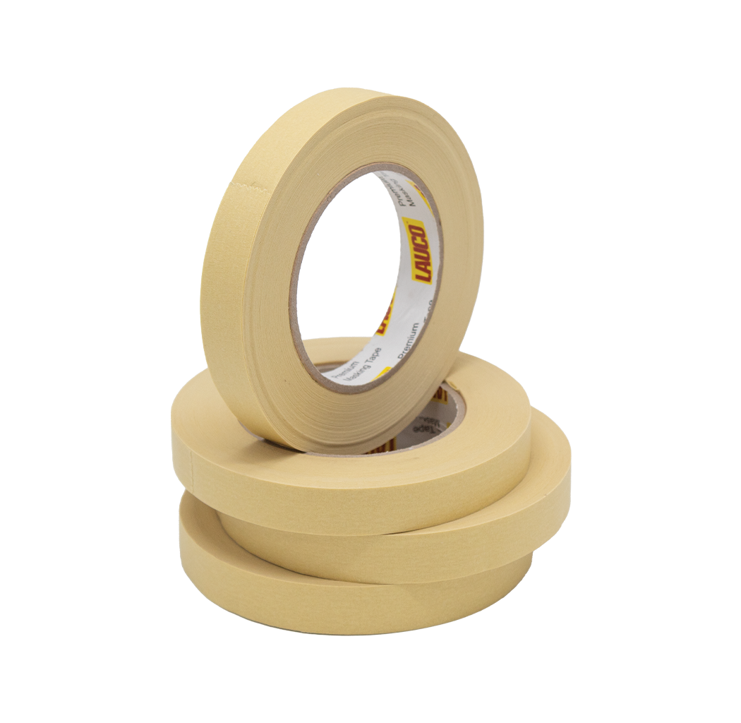 928 Automotive Refinish Masking Tape Beige Case of 48 Rolls, Size 18 x 55M - Strong Performance Tape