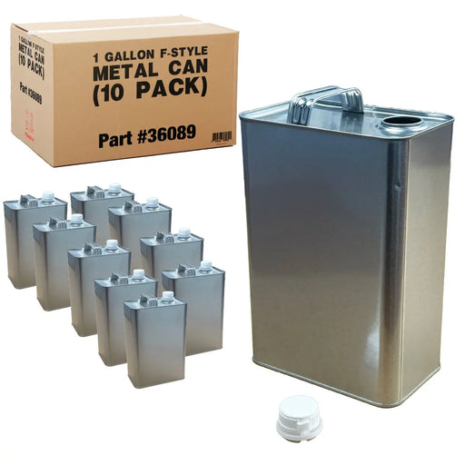 1 Gallon F-Style Metal Can with Tamper-Evident Screw Cap – Secure Seal for Gas, Paint, Chemicals, Fuel, and Solvents Storage – Durable Tin-Plated Steel Container Lauco