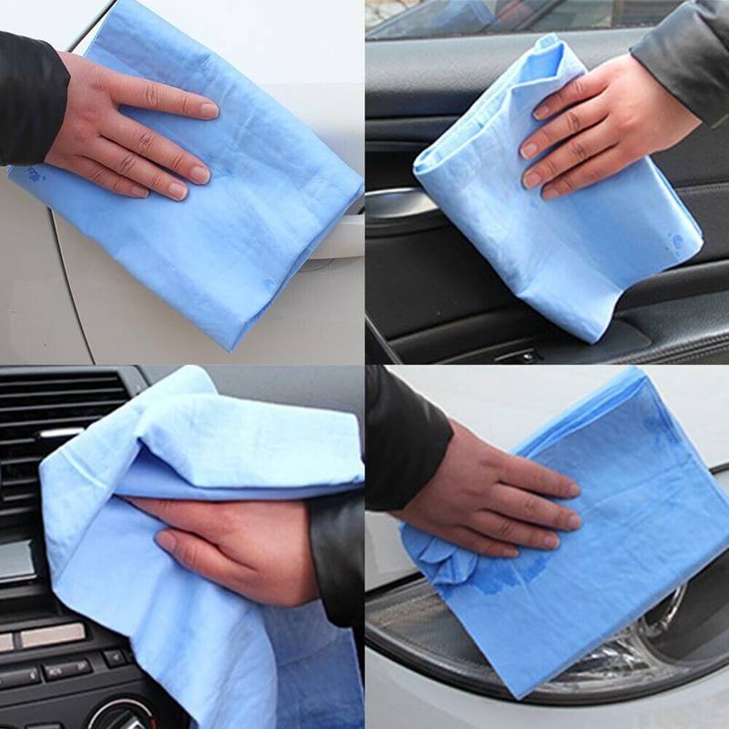 Synthetic-Chamois Cleaning Towel + Storage Case - Super Absorbent - Scratch-Free