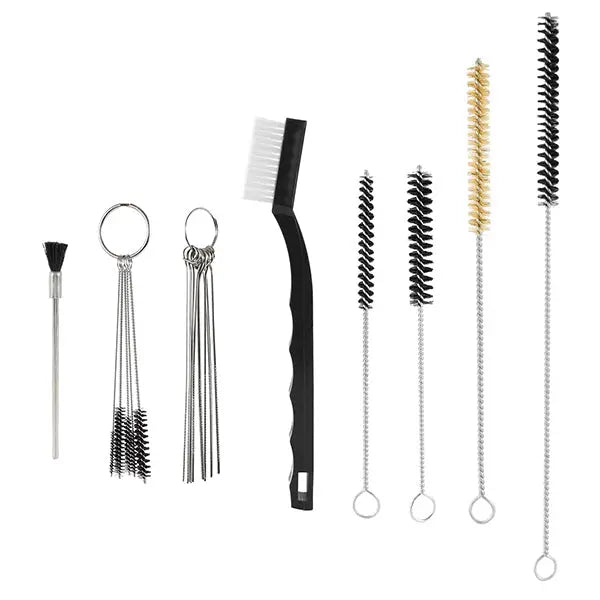 17pcs Multi-Purpose Spray Gun Cleaning Kit Car Cleaning Tools - Nylon Brushes Mini Brushes & Needles Metal Tube Cleaning Brush for Clean Airbrush Nozzles - National Supply Company