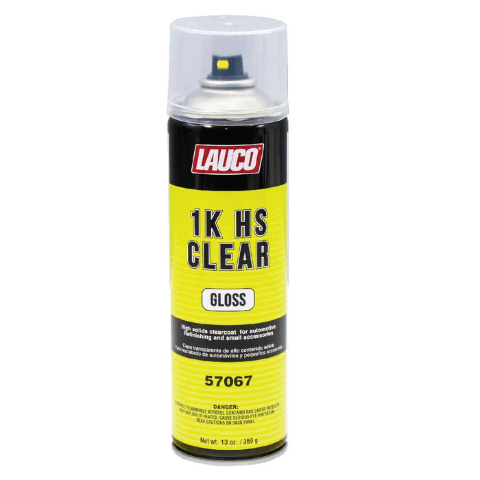 1K HS Gloss Clear 13 oz. Automotive Aerosol Spray Paint Can - Acrylic Clear Coat Perfect for Protecting Refinish Color on Small Accessories - National Supply Company