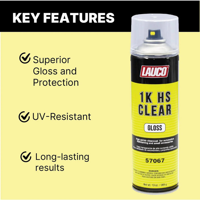 1K HS Gloss Clear 13 oz. Automotive Aerosol Spray Paint Can National Supply Company