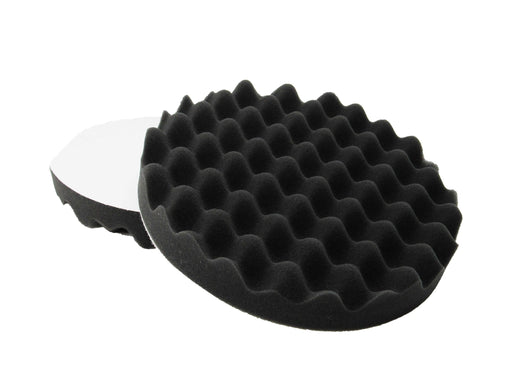 LAUCO 8"/203.2mm Black Waffle Final Finishing Grip Foam Polish Pad - Hook & Loop (Pack of 2) - National Supply Company