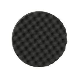 LAUCO Black Foam Waffle Buffing Pad – Single Sided - Final Buff Polish Wax - Hook & Loop – 8” inch (203.2 mm) 8998