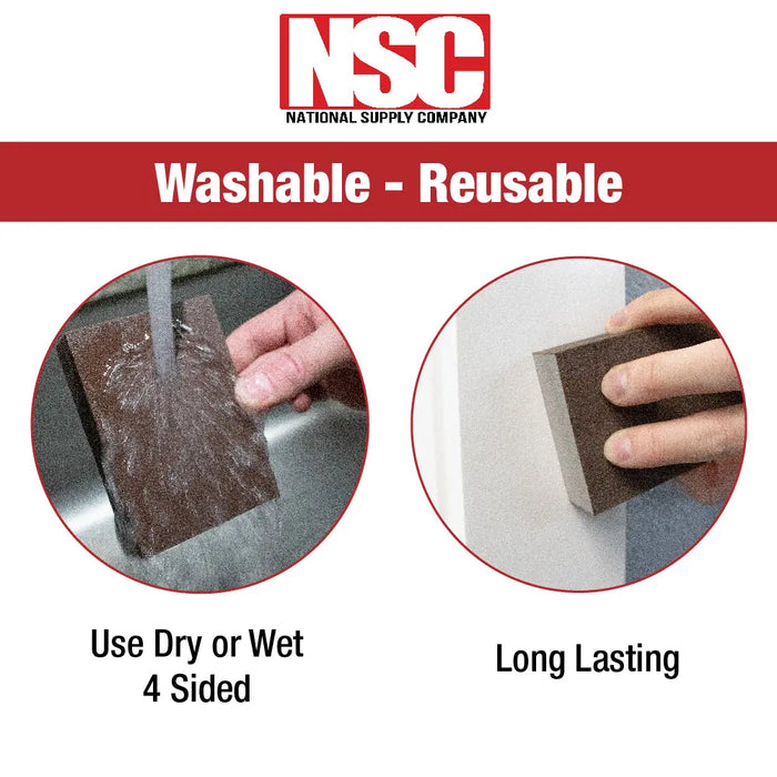 10 Pack Sanding Sponge Washable and Reusable in 60/80/100/120/180/220 Grit - National Supply Company
