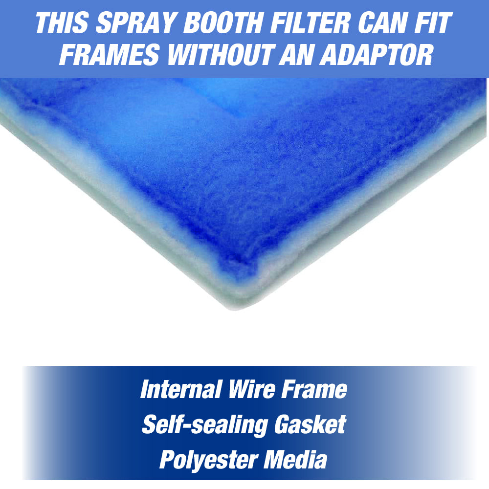 Paint Spray Booth Tacky Blue Single Frame Intake Filter Panel (Internal Wire), 20-inch x 25-inch (20 Pack)