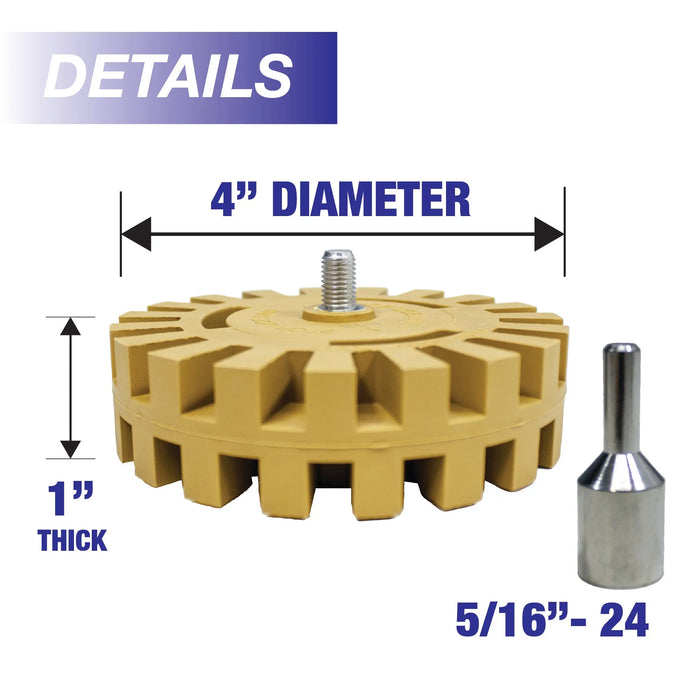 4 Inch Decal Remover Eraser Wheel with Adapter - National Supply Company