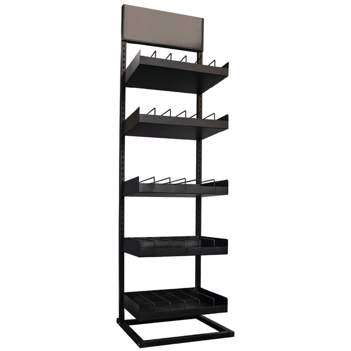 LAUCO Aerosol Rack Assortment Display - Holds up to 150 Aerosol Cans - 5 Tier Spray Paint Can Storage Rack Organizer - 68.8" H x 18.3" L x 18.3" W- 87228