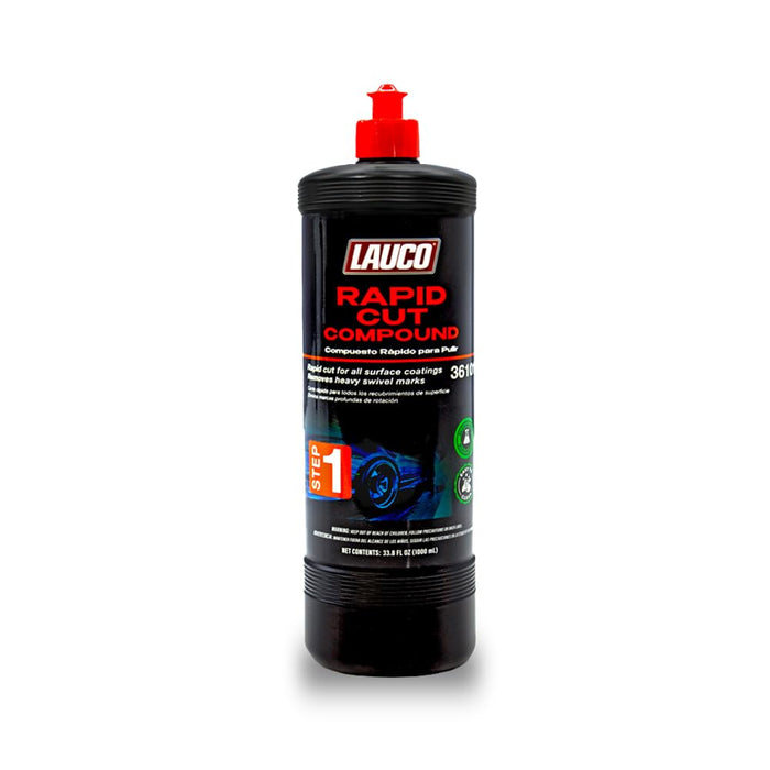 LAUCO Step 1 Rapid-Cut Automotive Polishing Compound – 32oz, Heavy-Cut Formula for Deep Scratch, Oxidation & Sanding Mark Removal, Silicone-Free & Clear-Coat Safe (1000 mL)