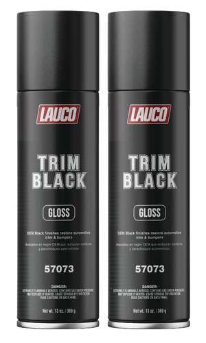 LAUCO Trim Black Gloss 13 oz. Automotive Aerosol Spray Paint Can, Black Spray Paint with Gloss Finish - Designed for Plastic, Aluminum, Steel and Stainless Steel (2 Pack)