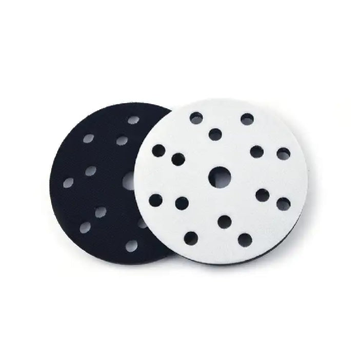 LAUCO 6-Inch Soft Interface Pad – 15-Hole Hook & Loop Foam Cushion Buffer Pad for Dual Action & Random Orbital Sanders – Vibration Reduction, Edge Control & Contour Sanding (Black) 09063