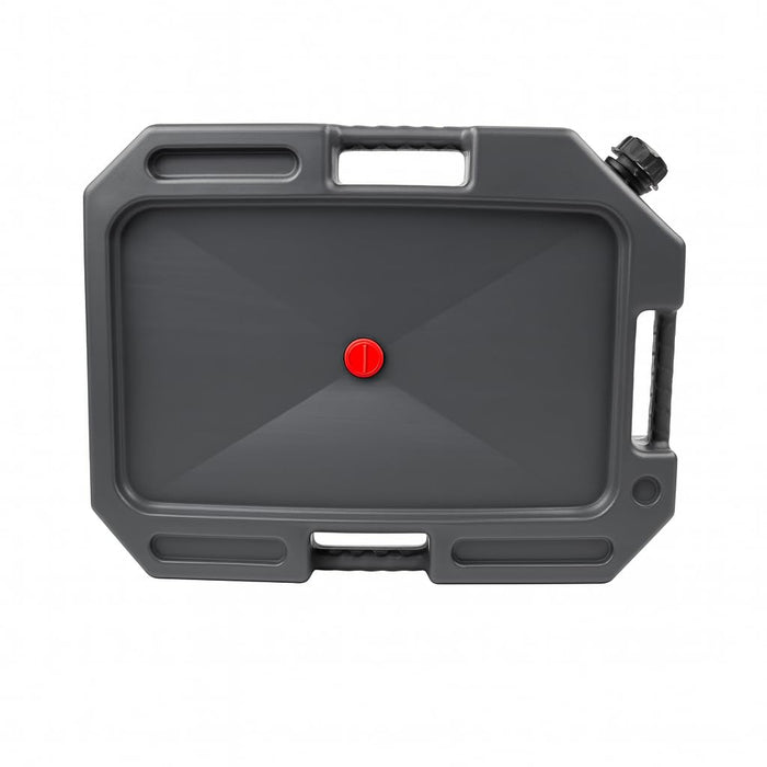 LAUCO Plastic Oil Drain Pan – 12 Liter Spill-Proof Container with Cap and Handle – Heavy-Duty Oil Change Catch Pan for Garage & Automotive (Black 12L) 87236