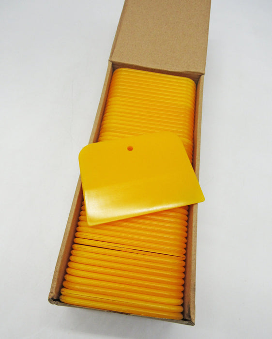 4" Reusable Plastic Spreader  - Auto Body Filler Yellow Spreaders (Pack of 100) - National Supply Company