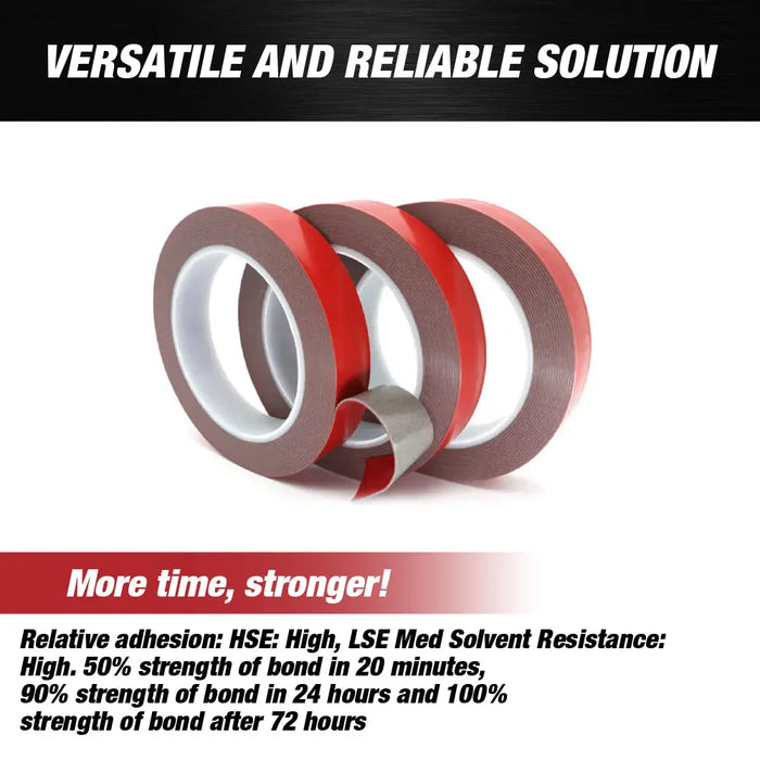 Double-Sided Adhesive Acrylic Foam Tape - Dark Gray, Permanent -Size 1/4” x 20YD - National Supply Company
