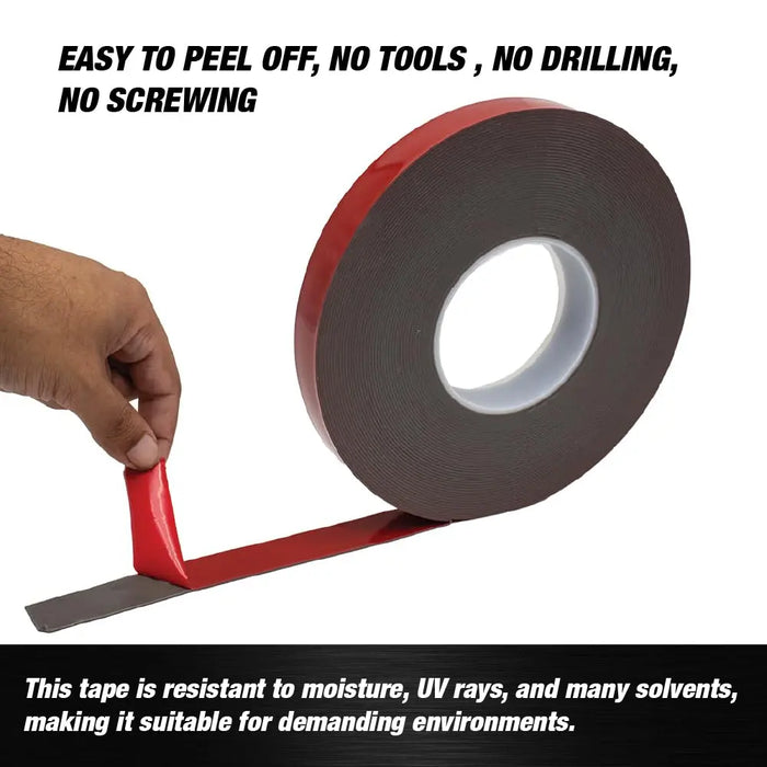 Double-Sided Adhesive Acrylic Foam Tape - Dark Gray, Permanent -Size 1/4” x 20YD - National Supply Company