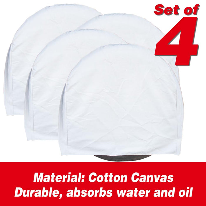 LAUCO Canvas Wheel Tire Covers Set of 4, Absorbs Water and Oil - Protector for RV, Auto, Truck, Car, Camper, SUV, Trailer, Suitable for 27.5 inch Diameter Tire 50818