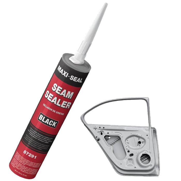 LAUCO Maxi -Seal Polyurethane Seam Sealer Automotive - Black, 10.5oz Tube Durable & Flexible Body Filler - Seam & Joint Compound for Bare/Painted Surfaces - Brushable to Duplicate O.E.M (1 Pack)