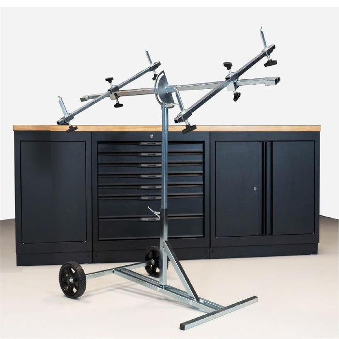 LAUCO Rotating Panel Repair Paint Stand (4571) – Adjustable 180° Swivel Automotive Panel Stand with Wheels for Doors, Bumpers, Wings, and Body Panels – Heavy Duty Repair and Paint Rack HM-ESCR-061N